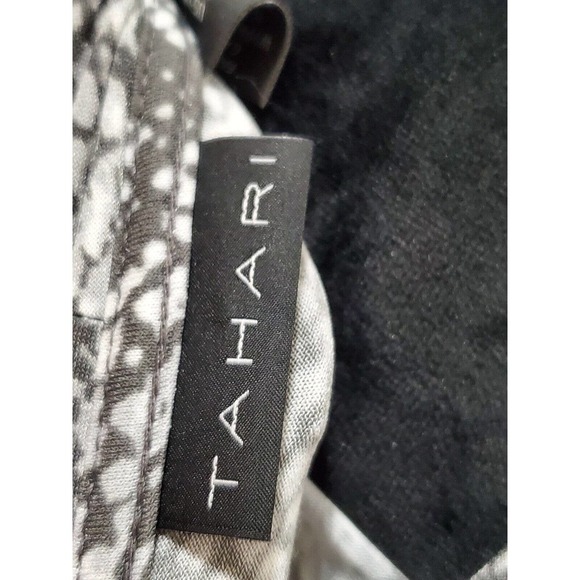 Tahari Womens White & Black Polyester Halter Neck Long Sleeve Top Blouse Medium - Picture 7 of 11